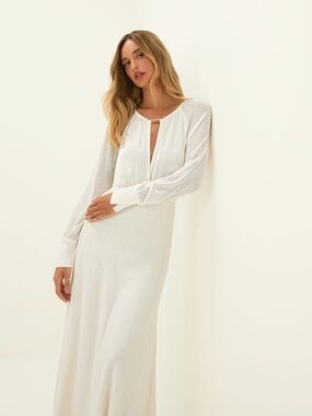 Vix Knit Olivia Long Dress off White Size XS